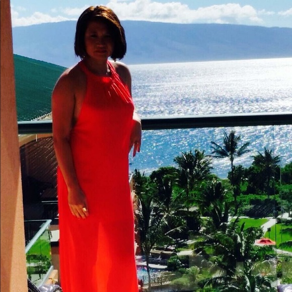 Socialite Long Peach Dress - Picture 2 of 4